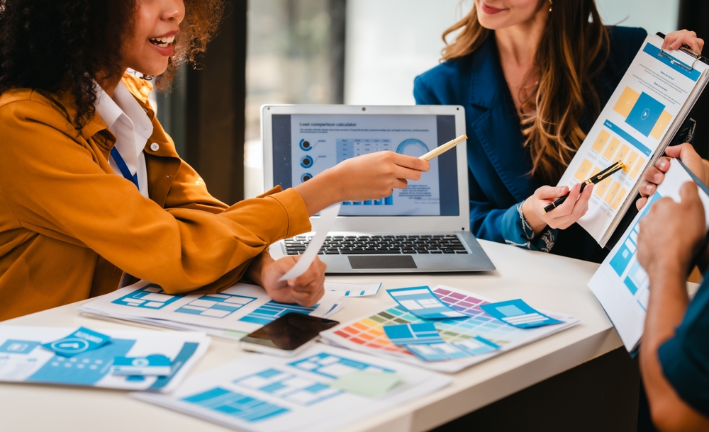 woman discussing in a meeting