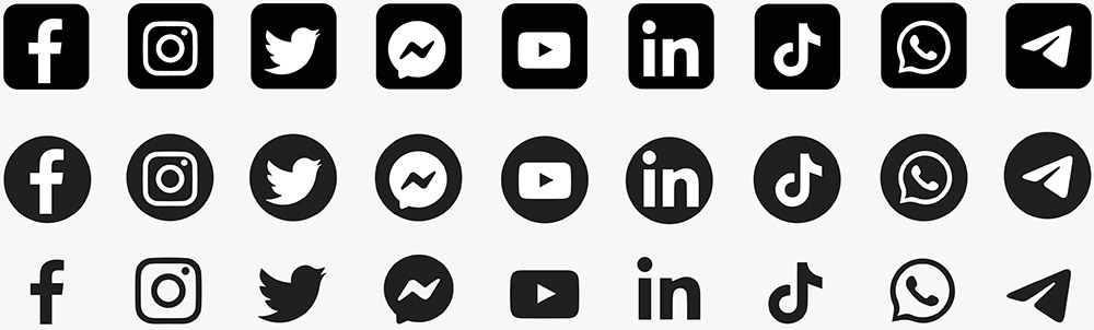 icons/logos of different social media platforms